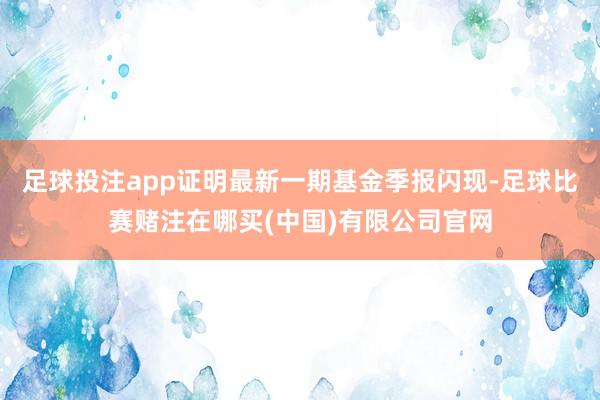 足球投注app证明最新一期基金季报闪现-足球比赛赌注在哪买(中国)有限公司官网