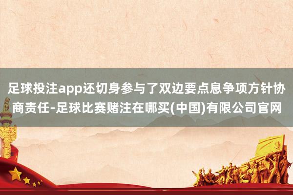 足球投注app还切身参与了双边要点息争项方针协商责任-足球比赛赌注在哪买(中国)有限公司官网