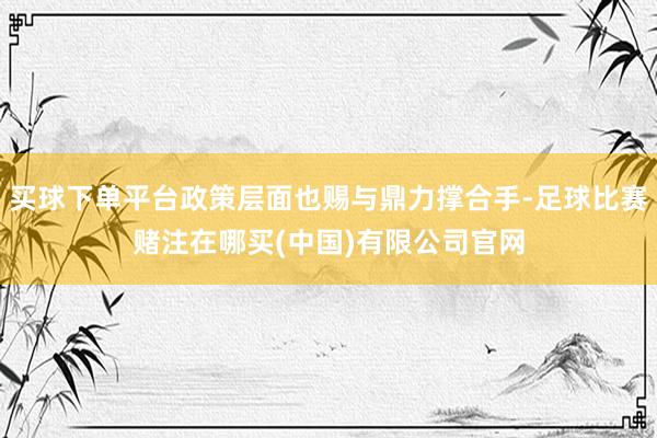 买球下单平台政策层面也赐与鼎力撑合手-足球比赛赌注在哪买(中国)有限公司官网