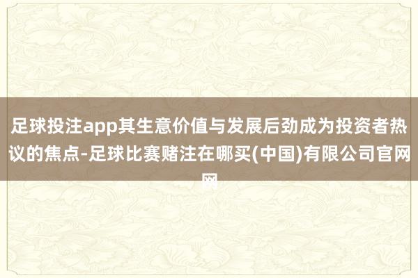 足球投注app其生意价值与发展后劲成为投资者热议的焦点-足球比赛赌注在哪买(中国)有限公司官网