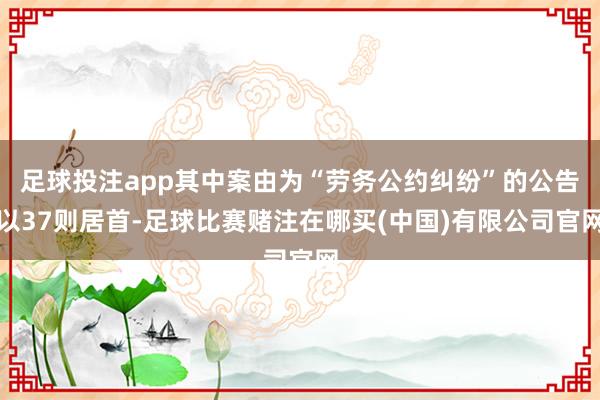 足球投注app其中案由为“劳务公约纠纷”的公告以37则居首-足球比赛赌注在哪买(中国)有限公司官网