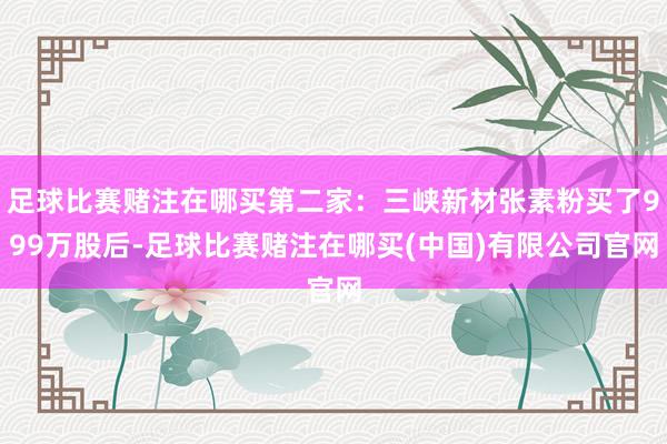 足球比赛赌注在哪买第二家：三峡新材张素粉买了999万股后-足球比赛赌注在哪买(中国)有限公司官网