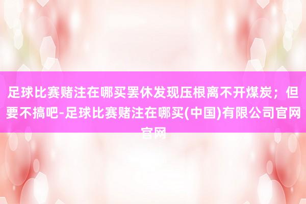 足球比赛赌注在哪买罢休发现压根离不开煤炭；但要不搞吧-足球比赛赌注在哪买(中国)有限公司官网