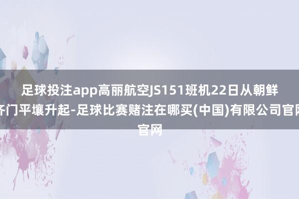 足球投注app高丽航空JS151班机22日从朝鲜齐门平壤升起-足球比赛赌注在哪买(中国)有限公司官网