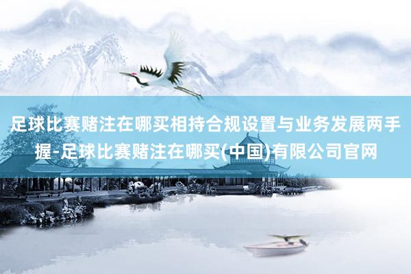 足球比赛赌注在哪买相持合规设置与业务发展两手握-足球比赛赌注在哪买(中国)有限公司官网