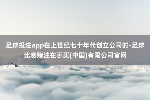 足球投注app在上世纪七十年代创立公司时-足球比赛赌注在哪买(中国)有限公司官网