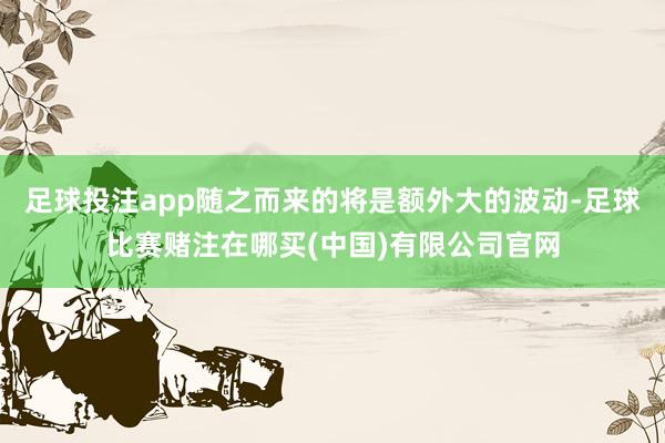 足球投注app随之而来的将是额外大的波动-足球比赛赌注在哪买(中国)有限公司官网