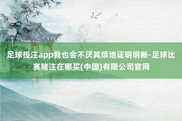 足球投注app我也会不厌其烦地证明明晰-足球比赛赌注在哪买(中国)有限公司官网