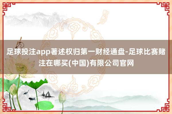 足球投注app著述权归第一财经通盘-足球比赛赌注在哪买(中国)有限公司官网
