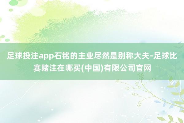 足球投注app石铭的主业尽然是别称大夫-足球比赛赌注在哪买(中国)有限公司官网
