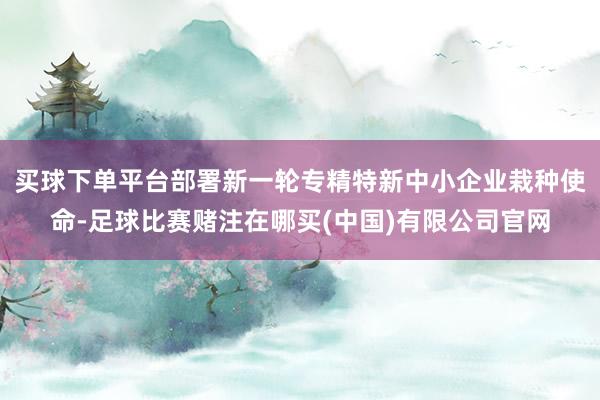 买球下单平台部署新一轮专精特新中小企业栽种使命-足球比赛赌注在哪买(中国)有限公司官网