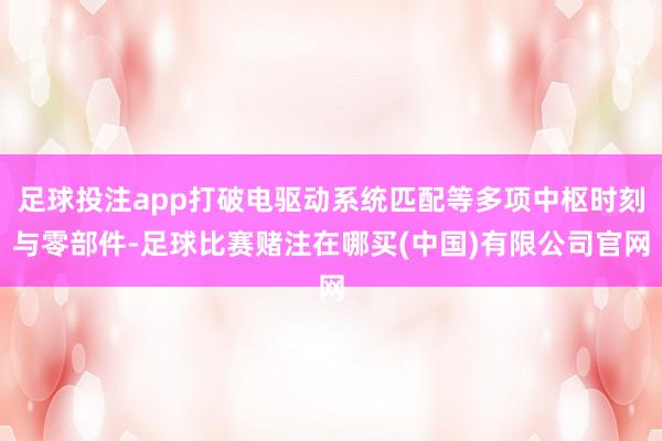 足球投注app打破电驱动系统匹配等多项中枢时刻与零部件-足球比赛赌注在哪买(中国)有限公司官网