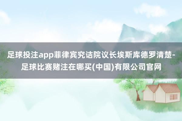 足球投注app菲律宾究诘院议长埃斯库德罗清楚-足球比赛赌注在哪买(中国)有限公司官网