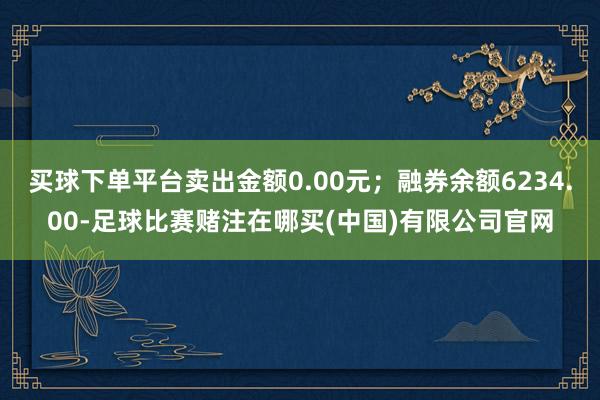 买球下单平台卖出金额0.00元；融券余额6234.00-足球比赛赌注在哪买(中国)有限公司官网
