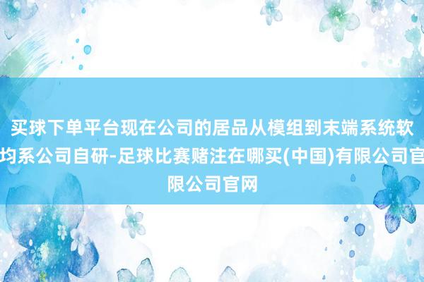 买球下单平台现在公司的居品从模组到末端系统软件均系公司自研-足球比赛赌注在哪买(中国)有限公司官网