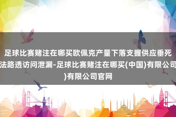 足球比赛赌注在哪买欧佩克产量下落支握供应垂死的说法路透访问泄漏-足球比赛赌注在哪买(中国)有限公司官网