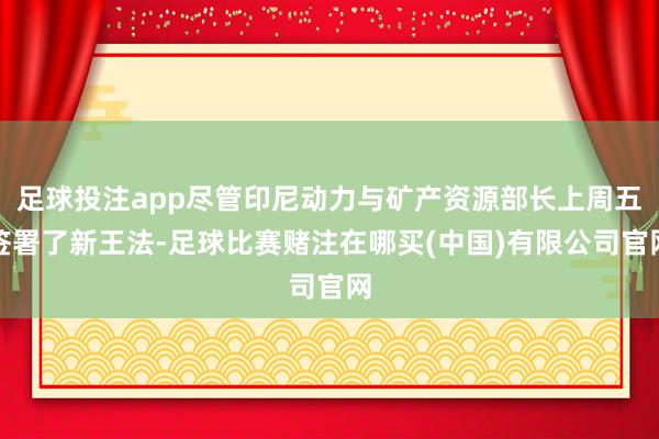 足球投注app尽管印尼动力与矿产资源部长上周五签署了新王法-足球比赛赌注在哪买(中国)有限公司官网