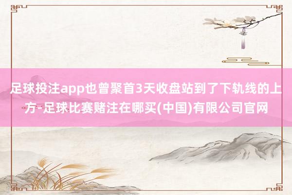 足球投注app也曾聚首3天收盘站到了下轨线的上方-足球比赛赌注在哪买(中国)有限公司官网