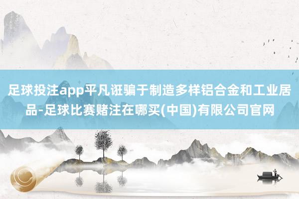 足球投注app平凡诳骗于制造多样铝合金和工业居品-足球比赛赌注在哪买(中国)有限公司官网
