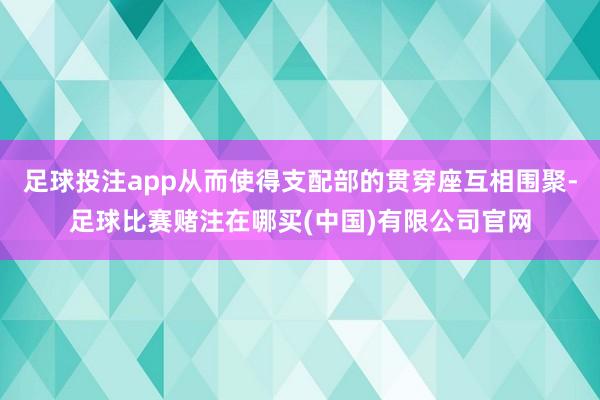 足球投注app从而使得支配部的贯穿座互相围聚-足球比赛赌注在哪买(中国)有限公司官网