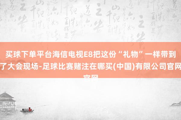 买球下单平台海信电视E8把这份“礼物”一样带到了大会现场-足球比赛赌注在哪买(中国)有限公司官网
