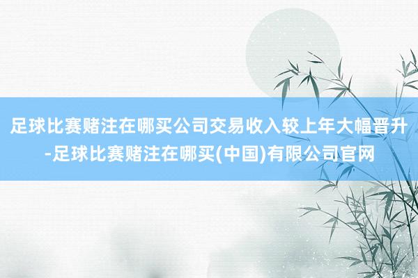 足球比赛赌注在哪买公司交易收入较上年大幅晋升-足球比赛赌注在哪买(中国)有限公司官网