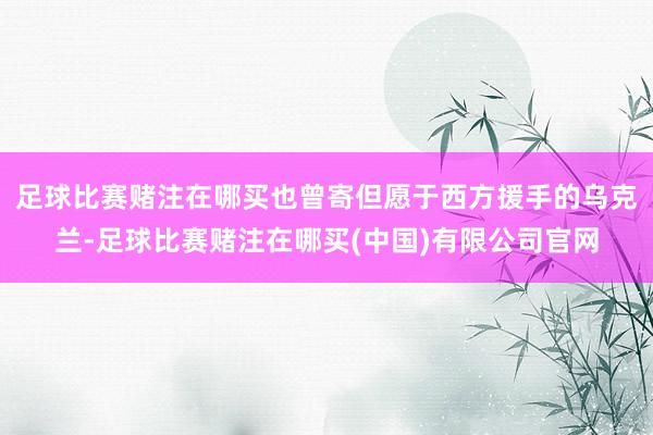 足球比赛赌注在哪买也曾寄但愿于西方援手的乌克兰-足球比赛赌注在哪买(中国)有限公司官网