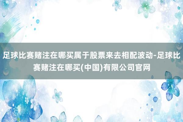 足球比赛赌注在哪买属于股票来去相配波动-足球比赛赌注在哪买(中国)有限公司官网