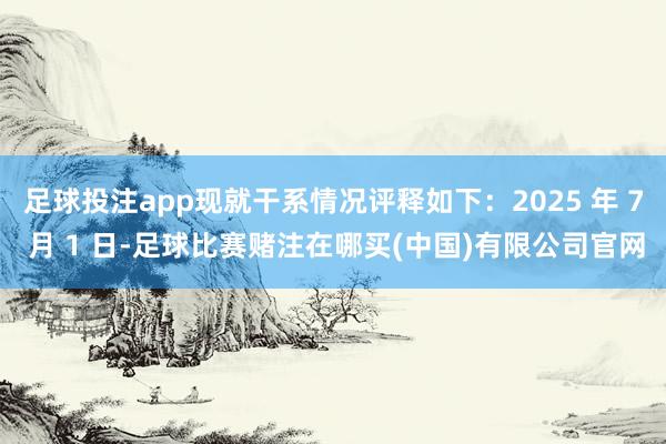 足球投注app现就干系情况评释如下：2025 年 7 月 1 日-足球比赛赌注在哪买(中国)有限公司官网