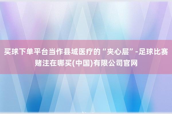 买球下单平台当作县域医疗的“夹心层”-足球比赛赌注在哪买(中国)有限公司官网