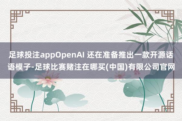 足球投注appOpenAI 还在准备推出一款开源话语模子-足球比赛赌注在哪买(中国)有限公司官网