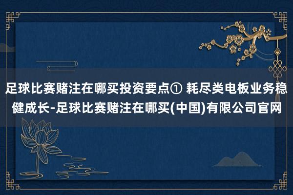 足球比赛赌注在哪买投资要点① 耗尽类电板业务稳健成长-足球比赛赌注在哪买(中国)有限公司官网