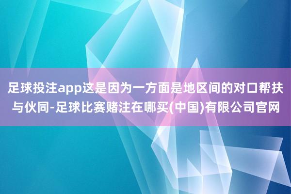 足球投注app这是因为一方面是地区间的对口帮扶与伙同-足球比赛赌注在哪买(中国)有限公司官网