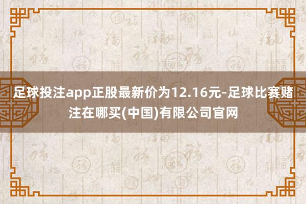 足球投注app正股最新价为12.16元-足球比赛赌注在哪买(中国)有限公司官网