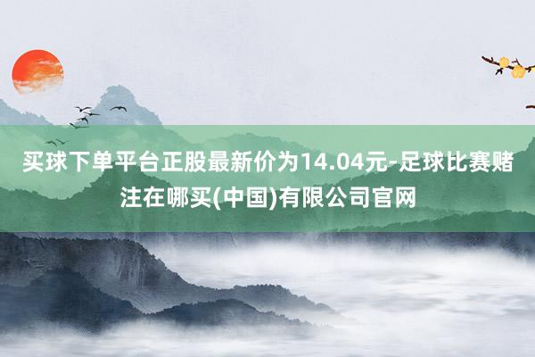 买球下单平台正股最新价为14.04元-足球比赛赌注在哪买(中国)有限公司官网