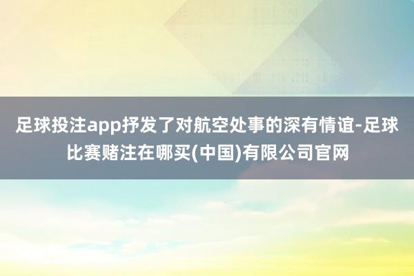 足球投注app抒发了对航空处事的深有情谊-足球比赛赌注在哪买(中国)有限公司官网
