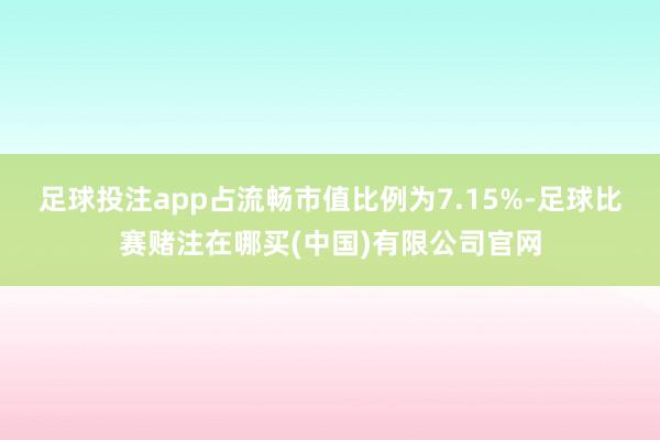 足球投注app占流畅市值比例为7.15%-足球比赛赌注在哪买(中国)有限公司官网