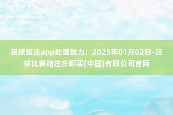 足球投注app处理效力:2025年01月02日-足球比赛赌注在哪买(中国)有限公司官网