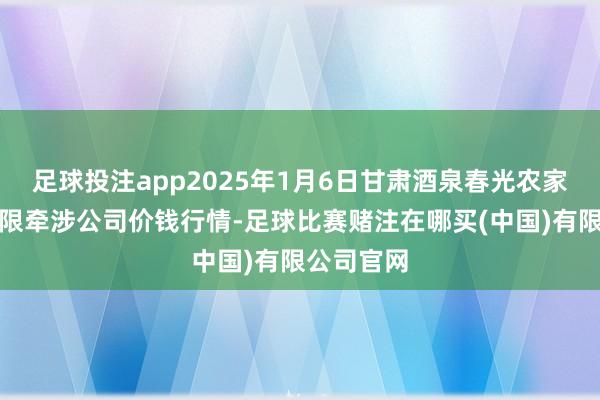 足球投注app2025年1月6日甘肃酒泉春光农家具阛阓有限牵涉公司价钱行情-足球比赛赌注在哪买(中国)有限公司官网