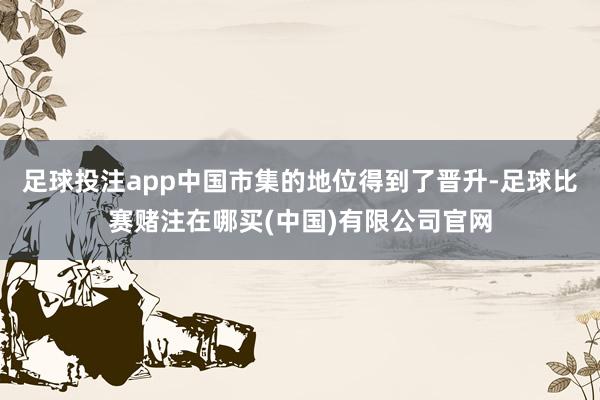足球投注app中国市集的地位得到了晋升-足球比赛赌注在哪买(中国)有限公司官网