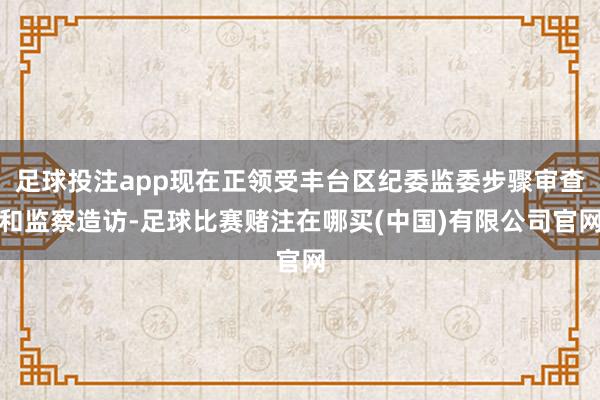 足球投注app现在正领受丰台区纪委监委步骤审查和监察造访-足球比赛赌注在哪买(中国)有限公司官网