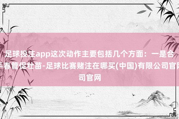 足球投注app这次动作主要包括几个方面:一是合手春管促壮苗-足球比赛赌注在哪买(中国)有限公司官网