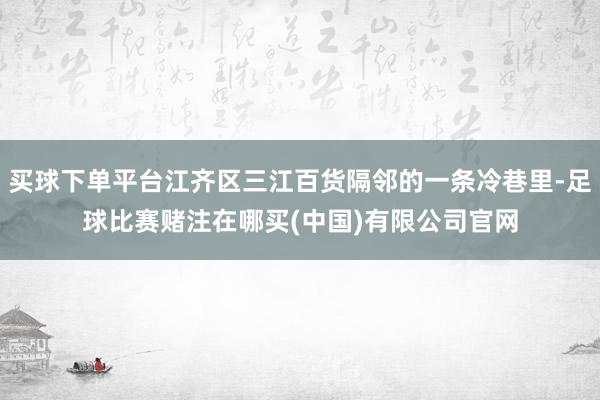 买球下单平台江齐区三江百货隔邻的一条冷巷里-足球比赛赌注在哪买(中国)有限公司官网