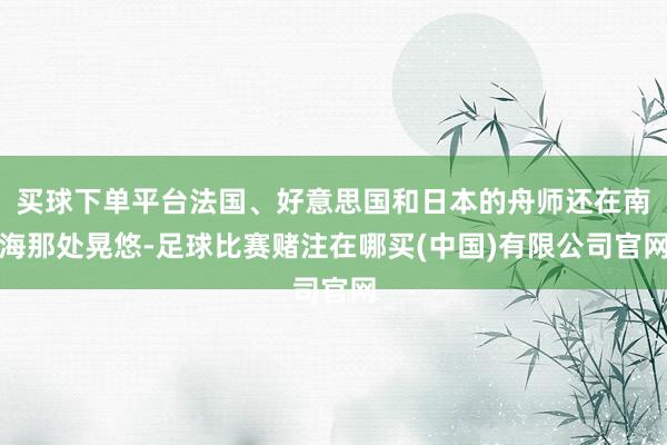 买球下单平台法国、好意思国和日本的舟师还在南海那处晃悠-足球比赛赌注在哪买(中国)有限公司官网