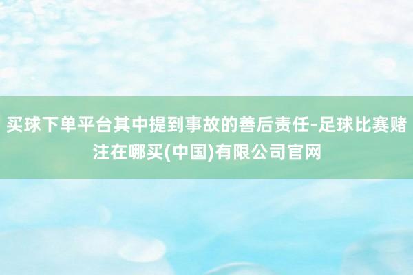 买球下单平台其中提到事故的善后责任-足球比赛赌注在哪买(中国)有限公司官网