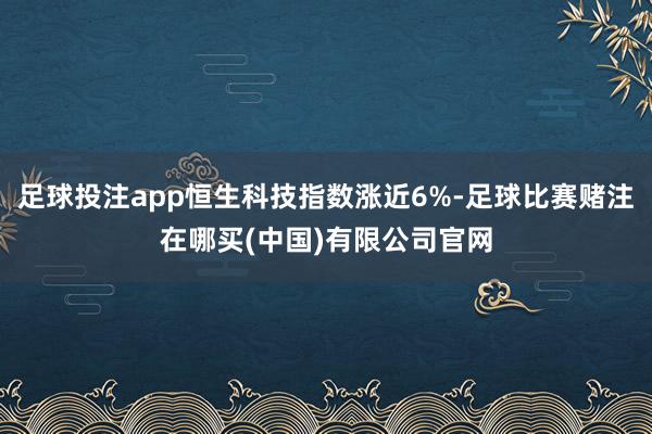 足球投注app恒生科技指数涨近6%-足球比赛赌注在哪买(中国)有限公司官网
