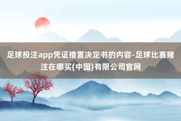 足球投注app凭证措置决定书的内容-足球比赛赌注在哪买(中国)有限公司官网