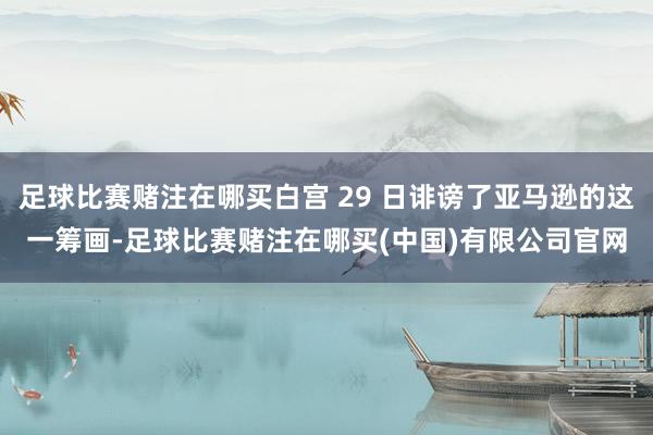 足球比赛赌注在哪买白宫 29 日诽谤了亚马逊的这一筹画-足球比赛赌注在哪买(中国)有限公司官网
