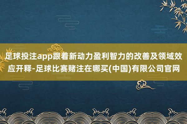 足球投注app跟着新动力盈利智力的改善及领域效应开释-足球比赛赌注在哪买(中国)有限公司官网