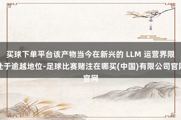 买球下单平台该产物当今在新兴的 LLM 运营界限处于逾越地位-足球比赛赌注在哪买(中国)有限公司官网